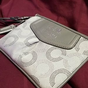 Silver Glitter Coach Wristlet
